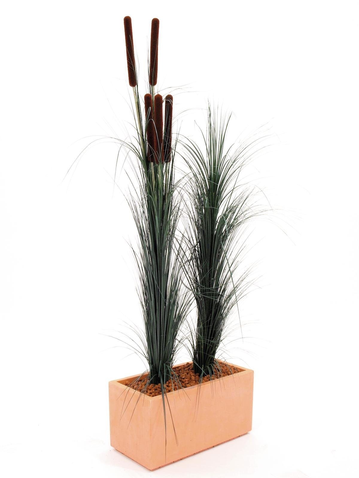 Reed grass, dark green, artificial, 127cm