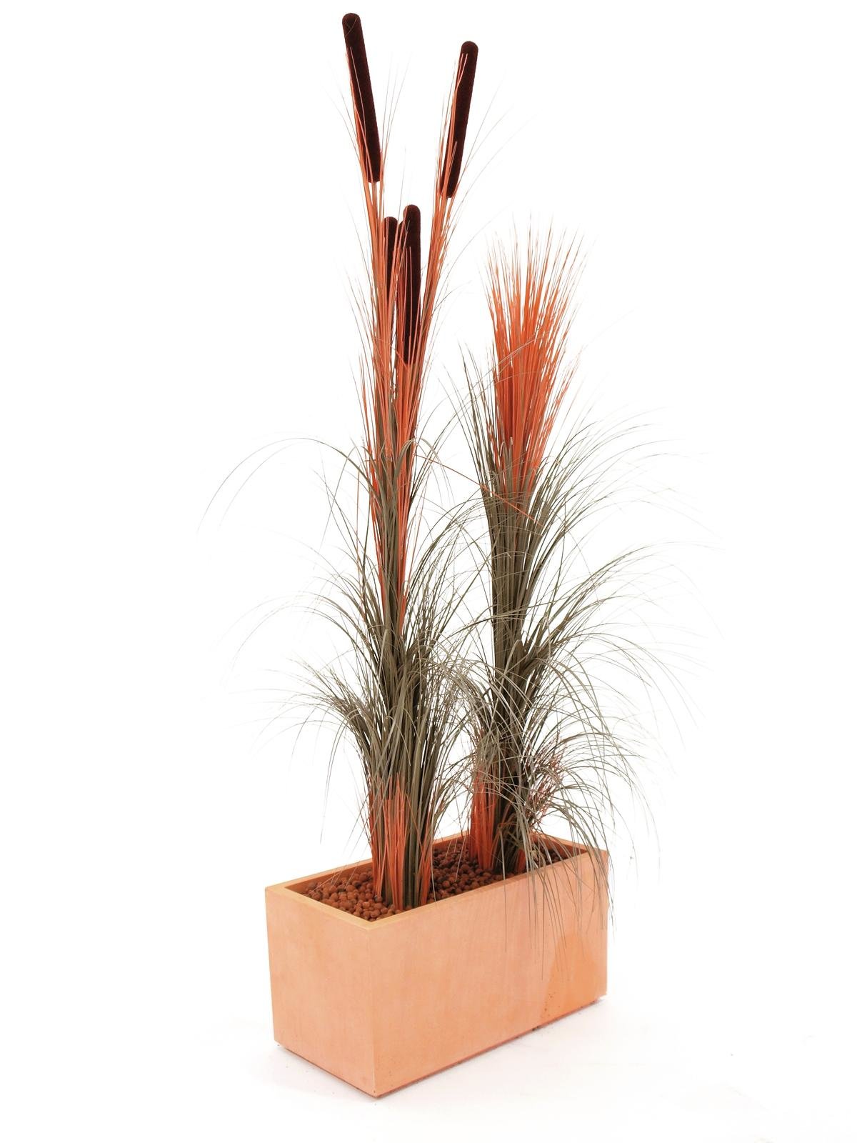 Reed grass, light brown, artificial, 127cm