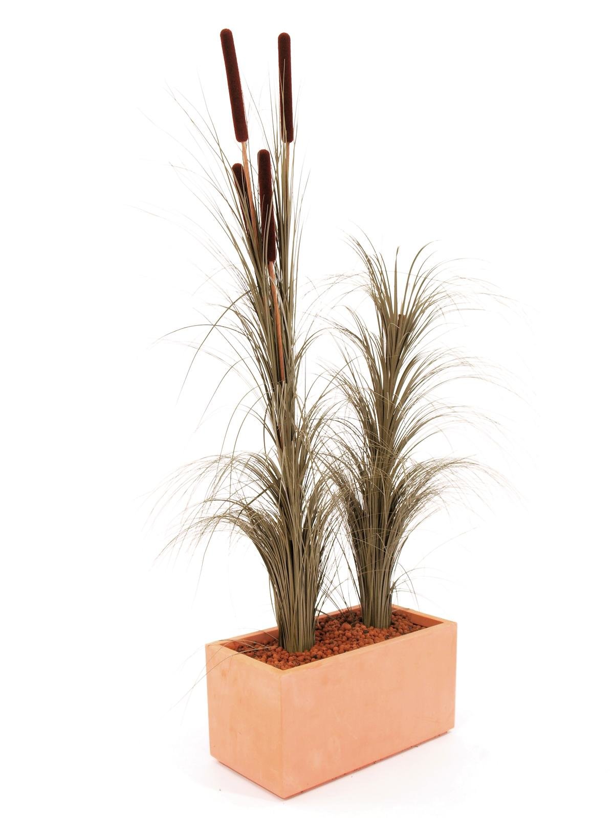 Reed grass, khaki, artificial, 127cm