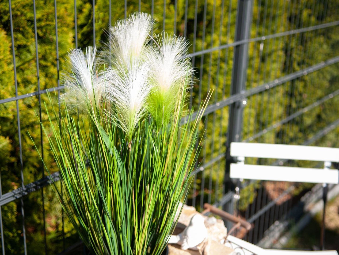 Feather grass, artificial, white, 60cm