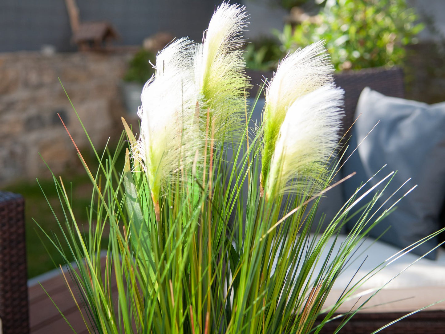 Feather grass, artificial, white, 60cm