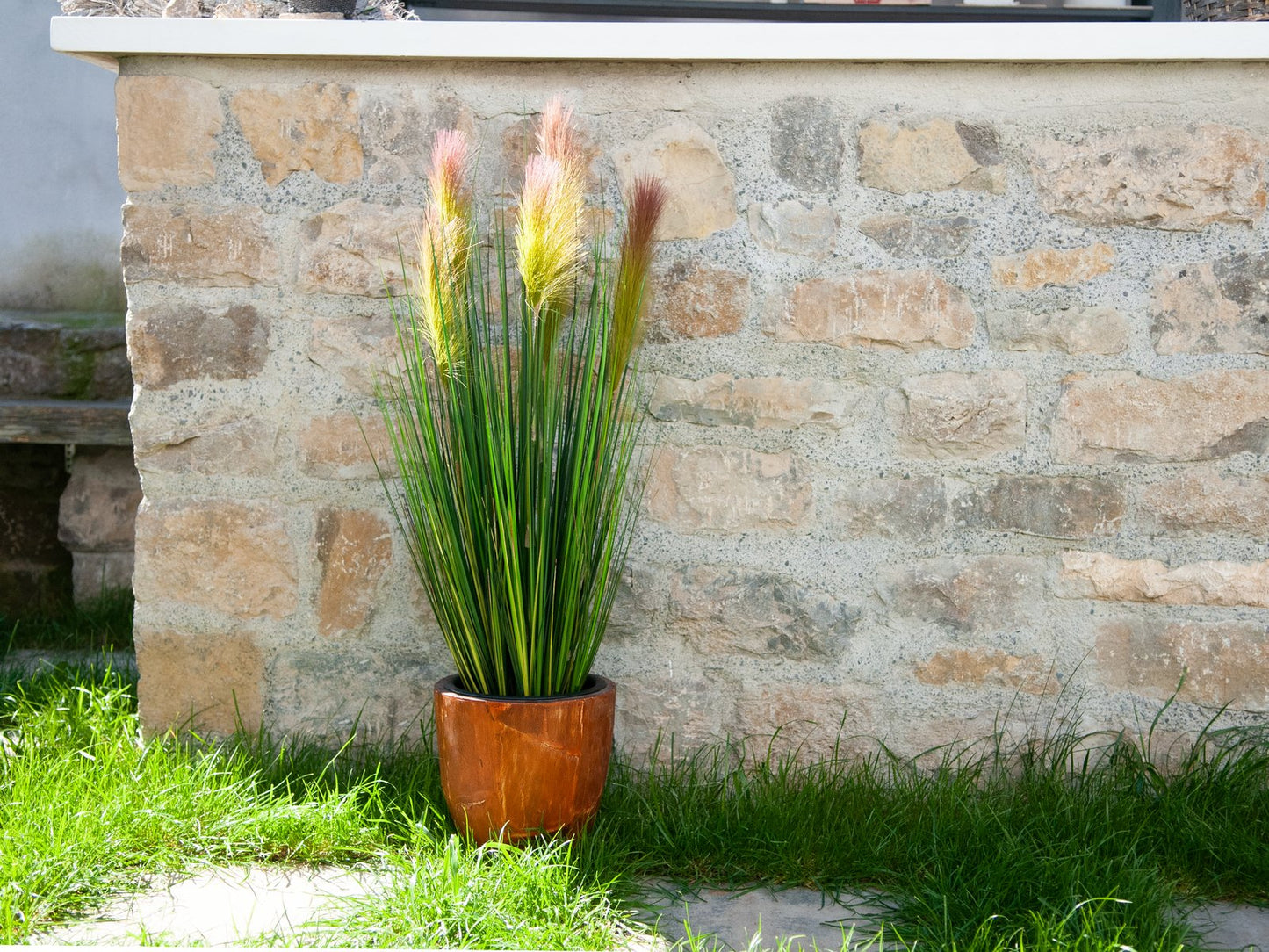 Feather grass, artificial, rosé, 90cm