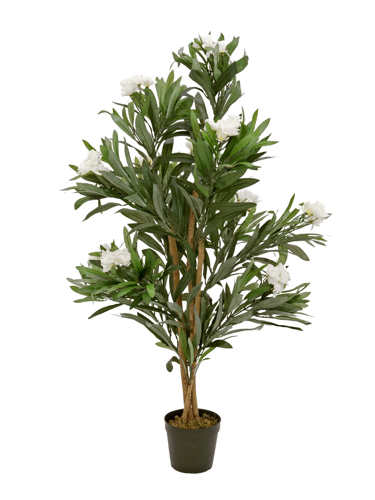 Oleander tree, artificial plant, white, 120 cm