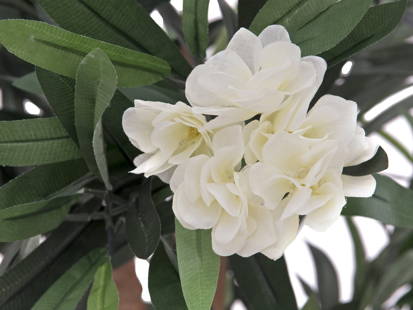 Oleander tree, artificial plant, white, 120 cm