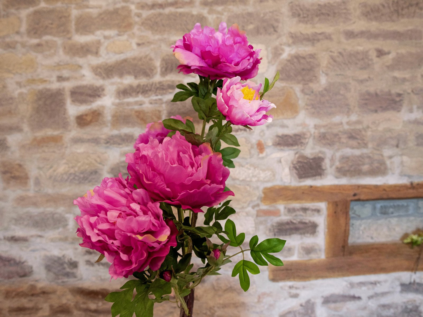 Peonies, rose, artificial plant, 90cm