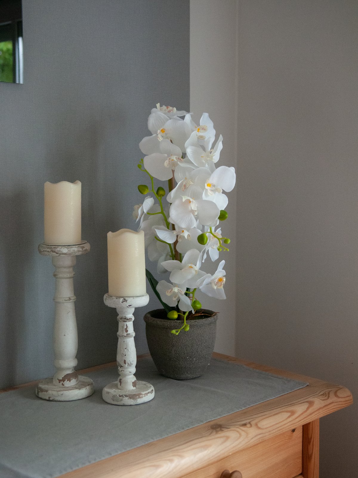 Orchid, artificial plant, white, 80cm