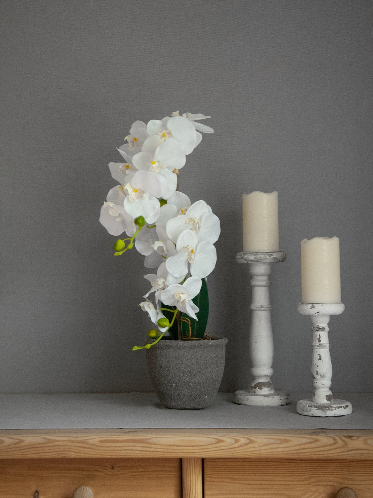 Orchid, artificial plant, white, 80cm