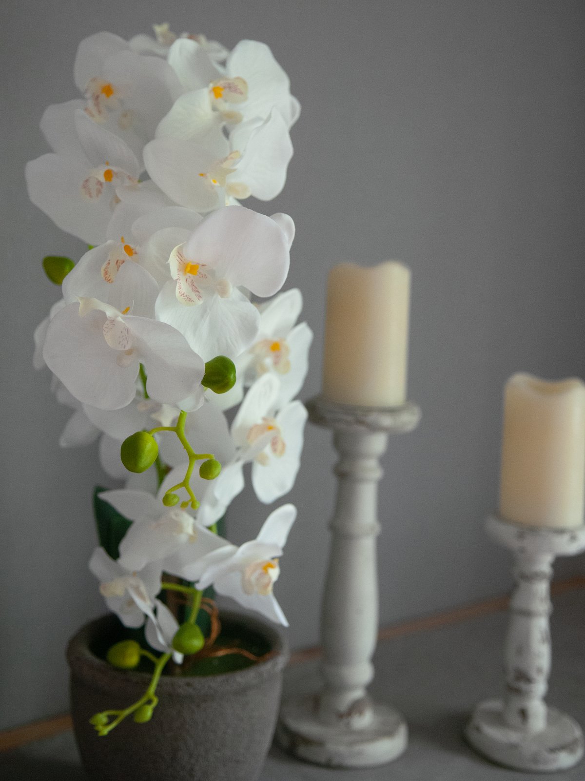 Orchid, artificial plant, white, 80cm