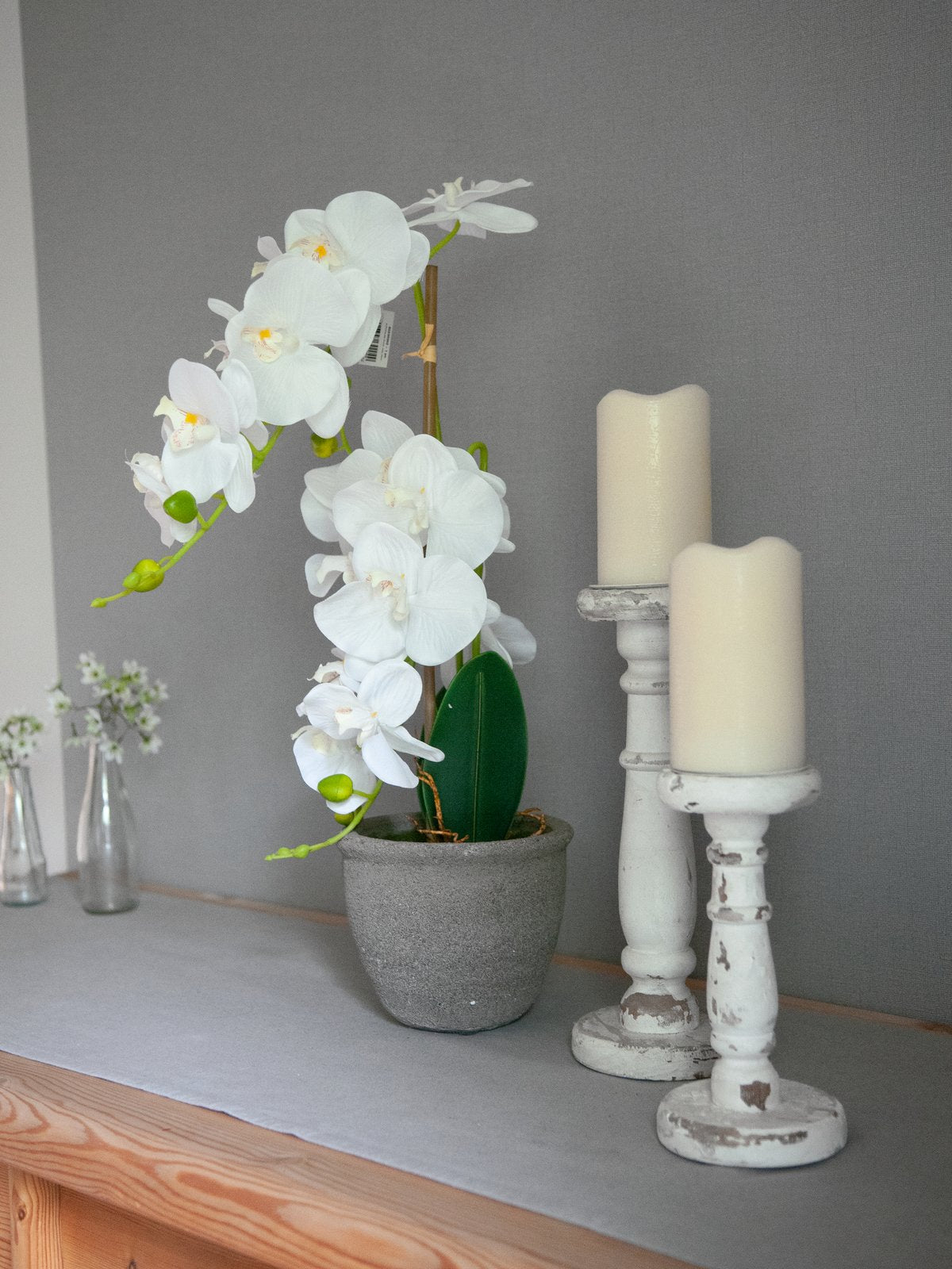 Orchid, artificial plant, white, 80cm