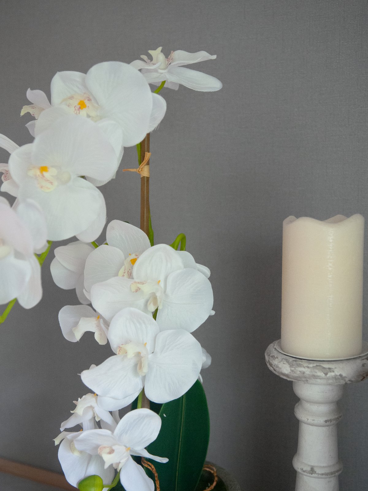 Orchid, artificial plant, white, 80cm