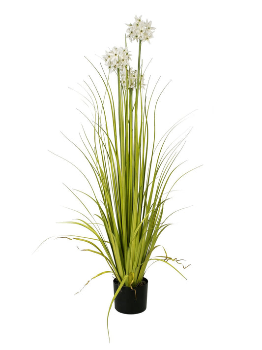 Allium grass, artificial plant, white, 120 cm