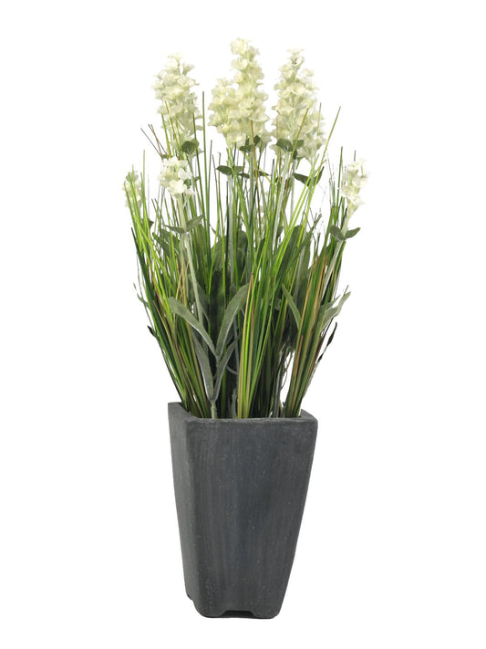 Lavender, artificial plant, cream, in pot, 45cm