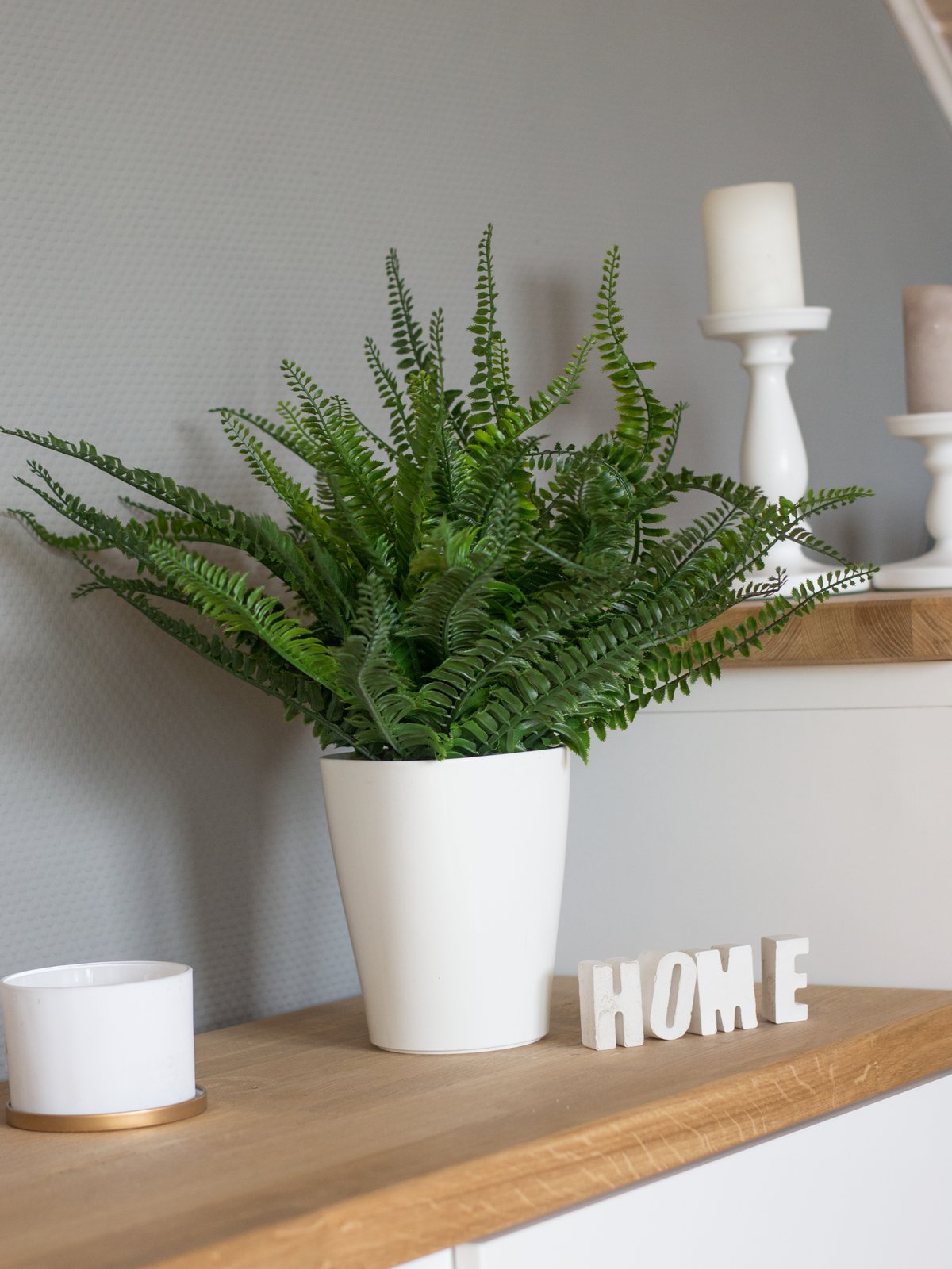 Fern bush in pot, artificial plant, 62 leaves, 48cm