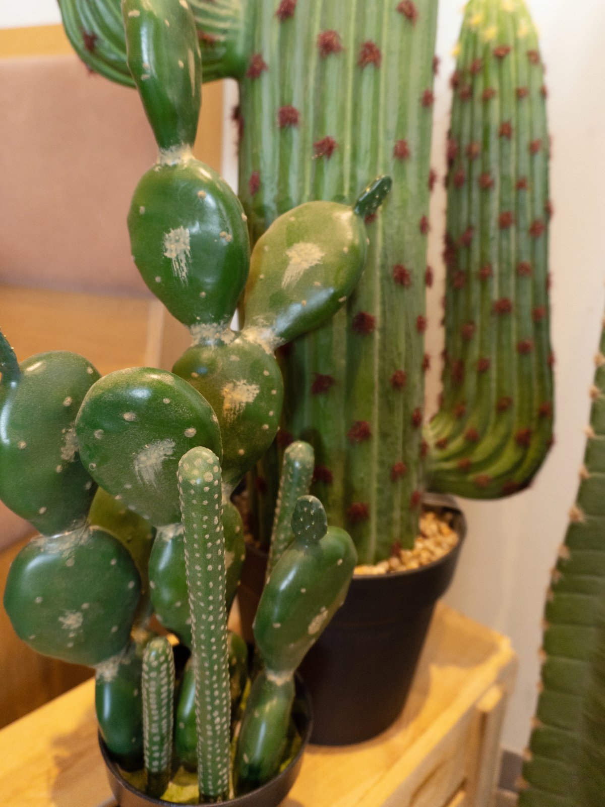 Mixed cacti, artificial plant, green, 54cm